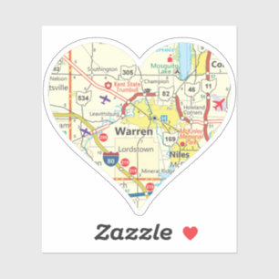 Sticker Carte de Warren Ohio