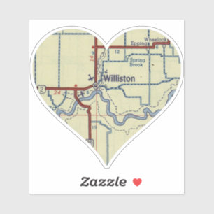 Sticker Carte de Williston ND