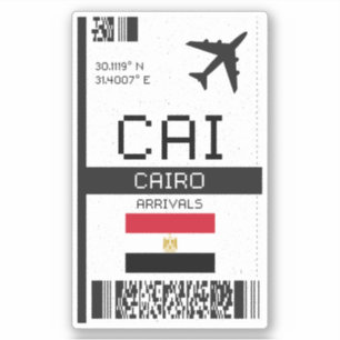 Sticker Carte d'embarquement CAI Cairo - Egypt Travel