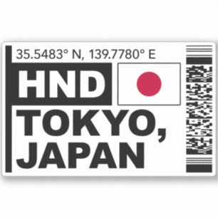 Sticker Carte d'embarquement HND Tokyo - Voyage au Japon