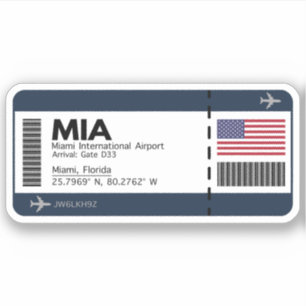 Sticker Carte d'embarquement MIA Miami - Billets des États