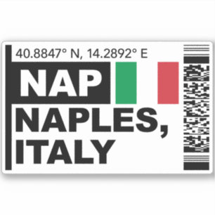 Sticker Carte d'embarquement NAP Naples - Voyage en Italie