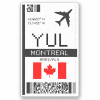 Carte d'embarquement YUL Montréal - Voyage au Cana