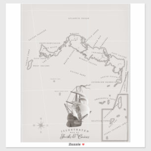 Sticker Carte des îles Turques et Caïques