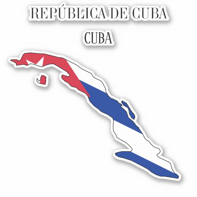 Sticker Carte du drapeau de Cuba (Devant)