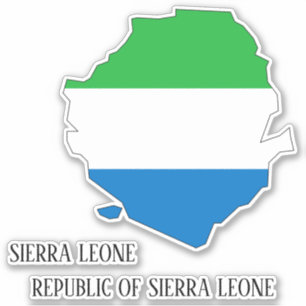 Sticker Carte du drapeau de la Sierra Leone Patriotique