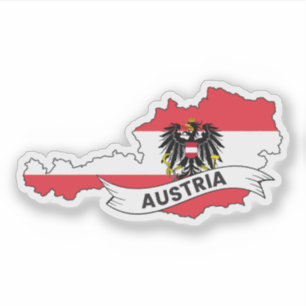 Sticker Carte du drapeau de l'Autriche