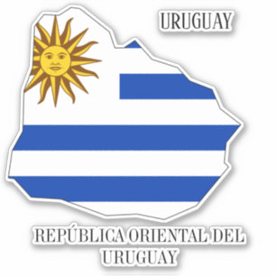 Sticker Carte du drapeau de l'Uruguay