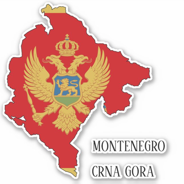 Sticker Carte du drapeau du Monténégro (Devant)