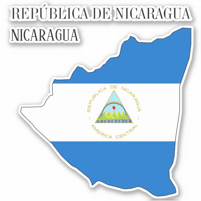Sticker Carte du drapeau du Nicaragua (Devant)