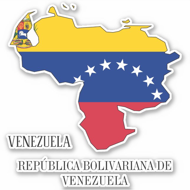 Sticker Carte du drapeau du Venezuela (Devant)