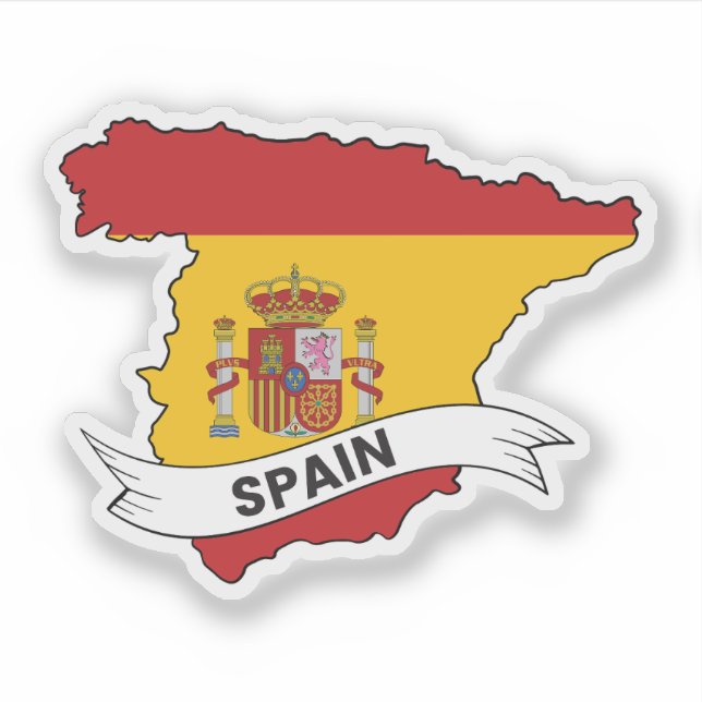 Sticker Carte du drapeau espagnol (Devant)