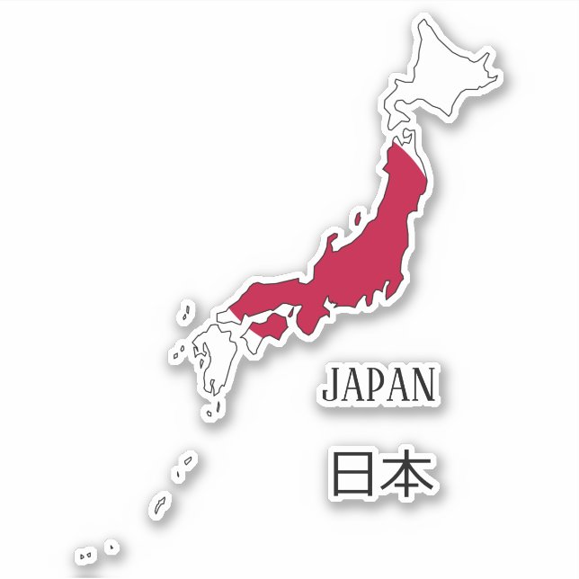 Sticker Carte du drapeau japonais (Devant)