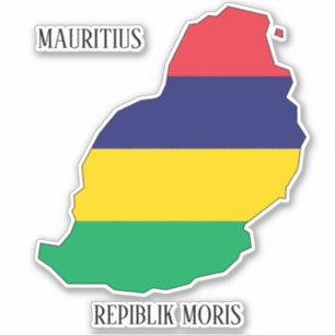 Sticker Carte du Drapeau Maurice Patriotique