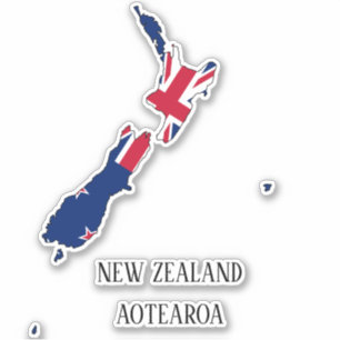 Sticker Carte du drapeau néo-zélandais