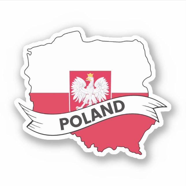 Sticker Carte du drapeau polonais (Devant)