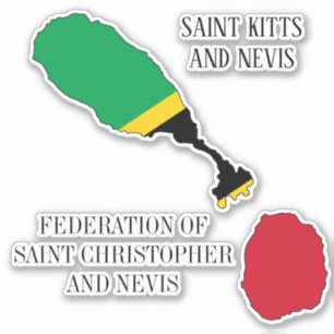 Sticker Carte du Drapeau Saint-Kitts-et-Nevis