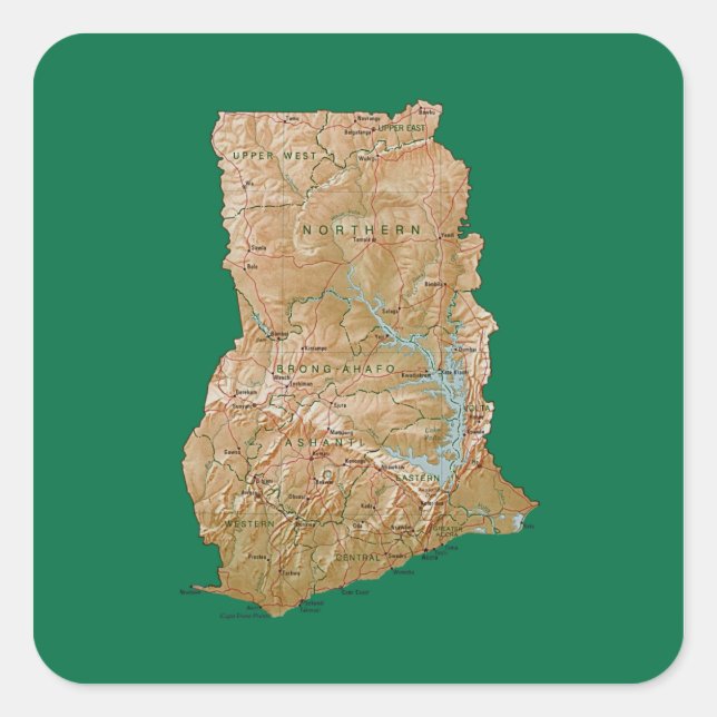 Sticker Carte du Ghana (Devant)