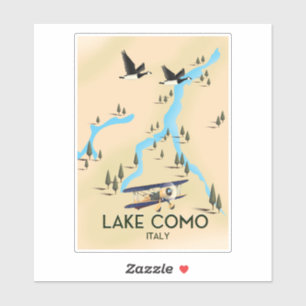 Sticker Carte du lac de Côme en Italie