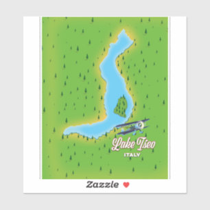 Sticker Carte du lac d'Iseo Italie