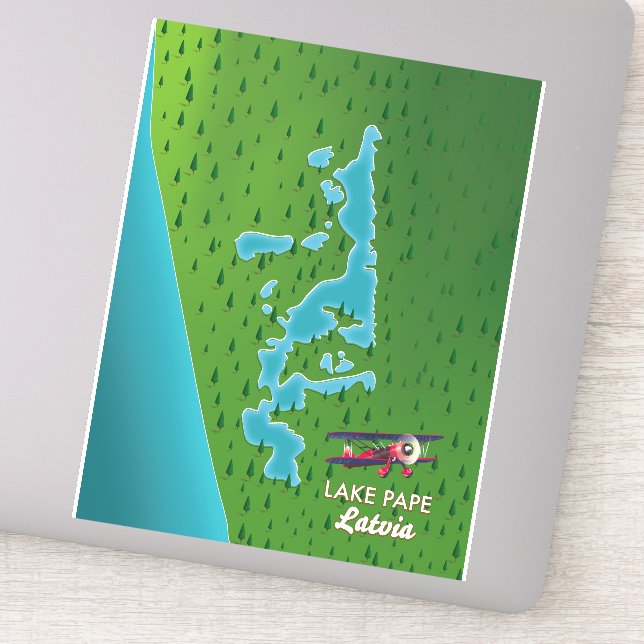 Sticker Carte du lac Pape Lettonie (Détail)