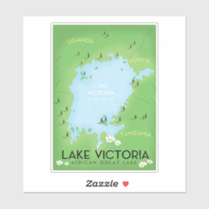 Sticker Carte du lac Victoria - Afrique Grand Lac art de v
