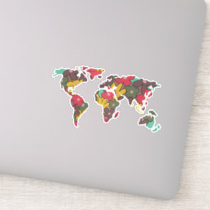 Sticker Carte du monde des voyages pour femmes