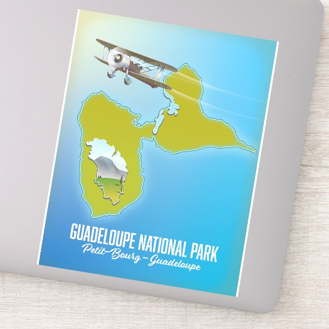 Sticker Carte du parc national de la Guadeloupe (Détail)