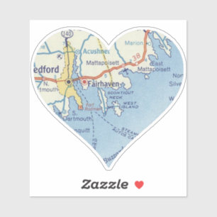 Sticker Carte Fairhaven MA Classic