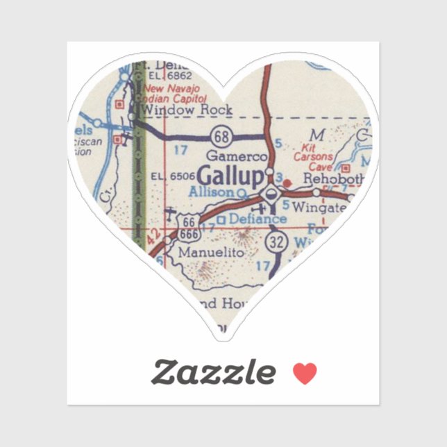 Sticker Carte Gallup Nouveau-Mexique (Feuille)