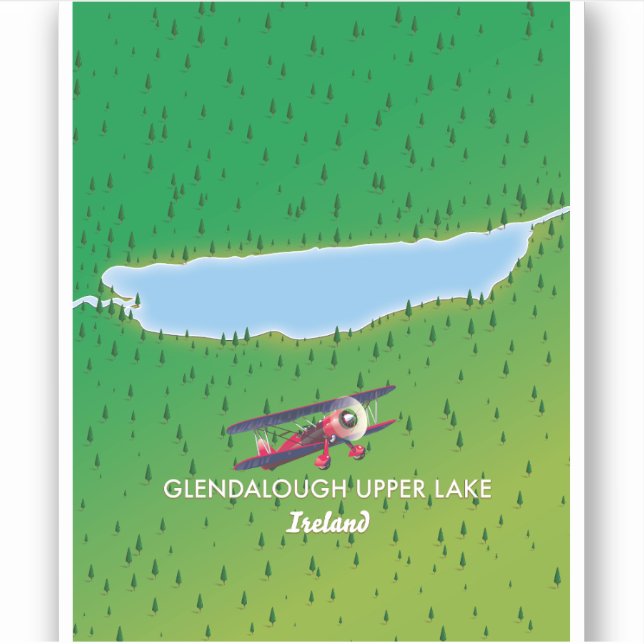 Sticker Carte Glendalough Upper Lake Ireland (Devant)