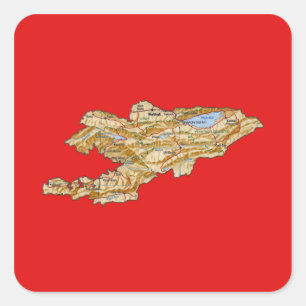 Sticker Carte Kirghizistan