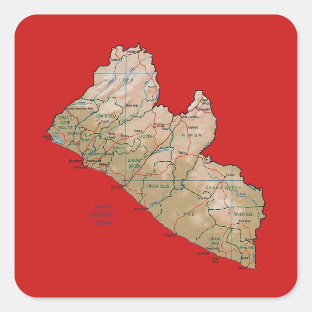 Sticker Carte Liberia (Devant)