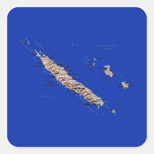 Sticker Carte Nouvelle-Calédonie (Devant)