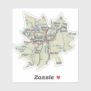 Sticker Carte Prince George BC