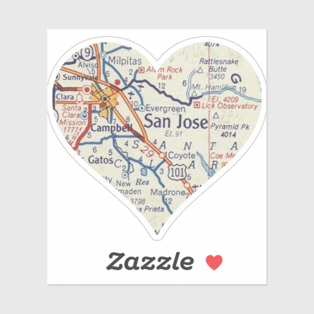 Sticker Carte San Jose (Feuille)