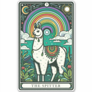 Sticker Carte Tarot Llama Spitter