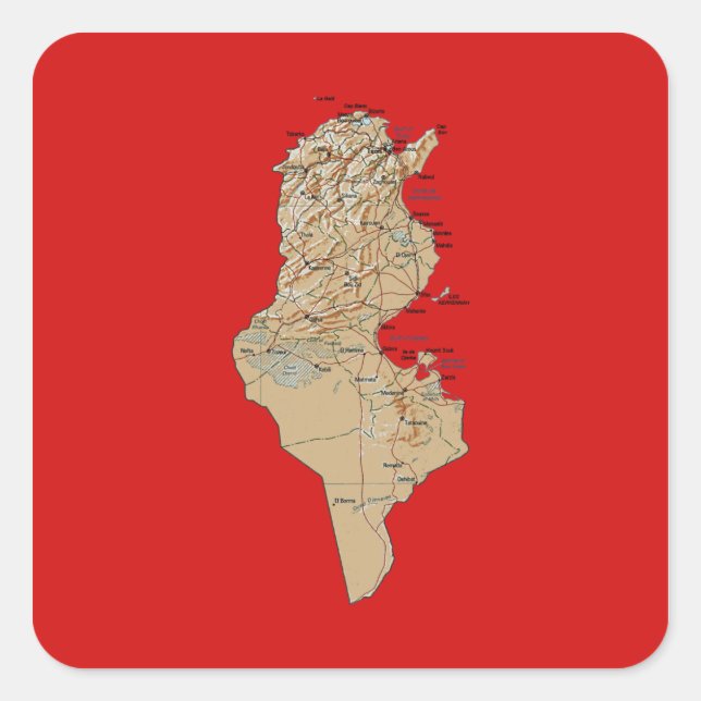 Sticker Carte Tunisie (Devant)