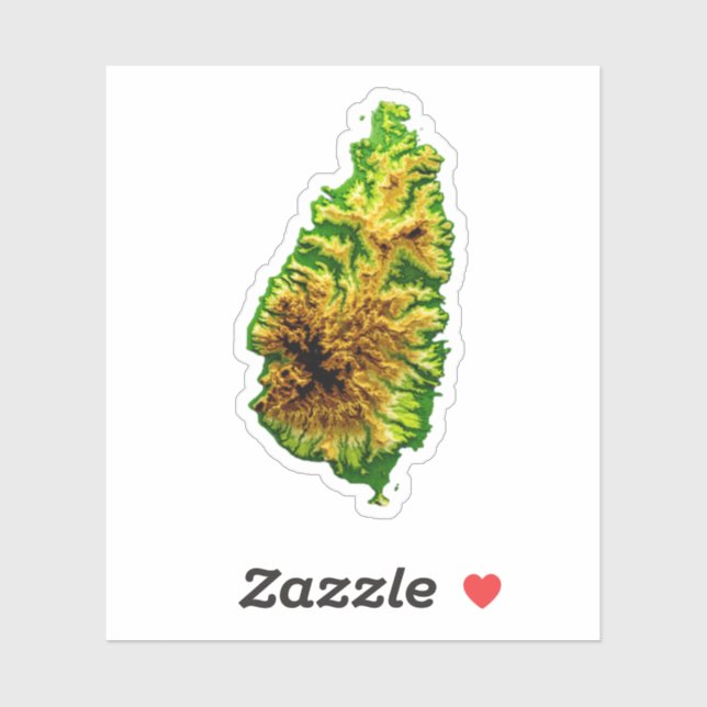 Sticker Carte verte de Sainte-Lucie (Feuille)