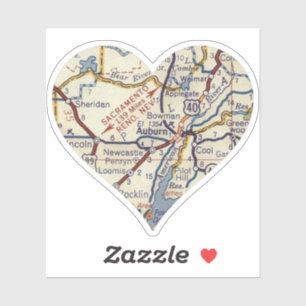 Sticker Carte Vintage Auburn California