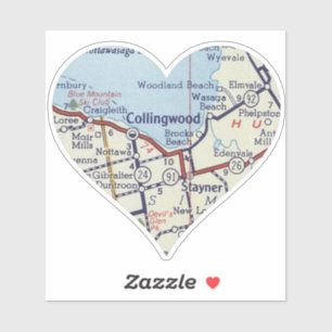 Sticker Carte Vintage de Collingwood Ontario