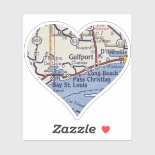 Sticker Carte Vintage de Gulfport MS
