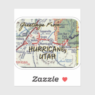 Sticker Carte Vintage de l'ouragan Utah