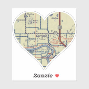 Sticker Carte Vintage et Garrison
