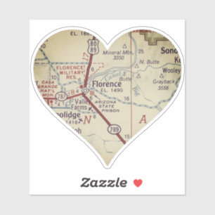 Sticker Carte Vintage Florence Arizona