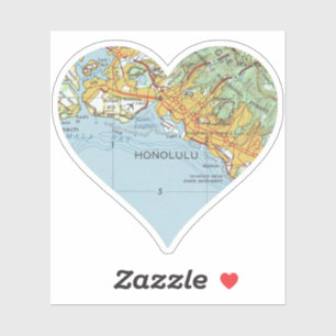 Sticker Carte Vintage Honolulu
