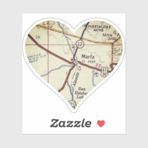 Sticker Carte vintage Marfa TX