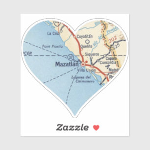 Sticker Carte Vintage Mazatlan MX
