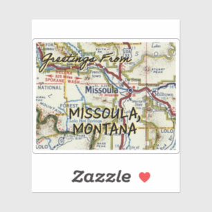 Sticker Carte Vintage Missoula Montana