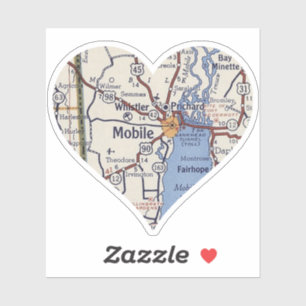 Sticker Carte Vintage Mobile Alabama